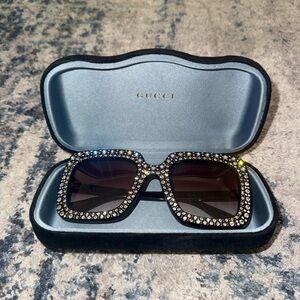Gucci Black Crystal-Studded Sunglasses